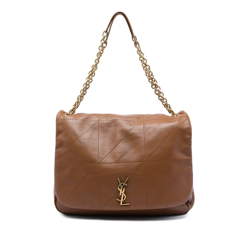 Saint Laurent Large Quilted Lambskin Jamie 4.3 Shoulder Bag Brown Leather Very good - Front View