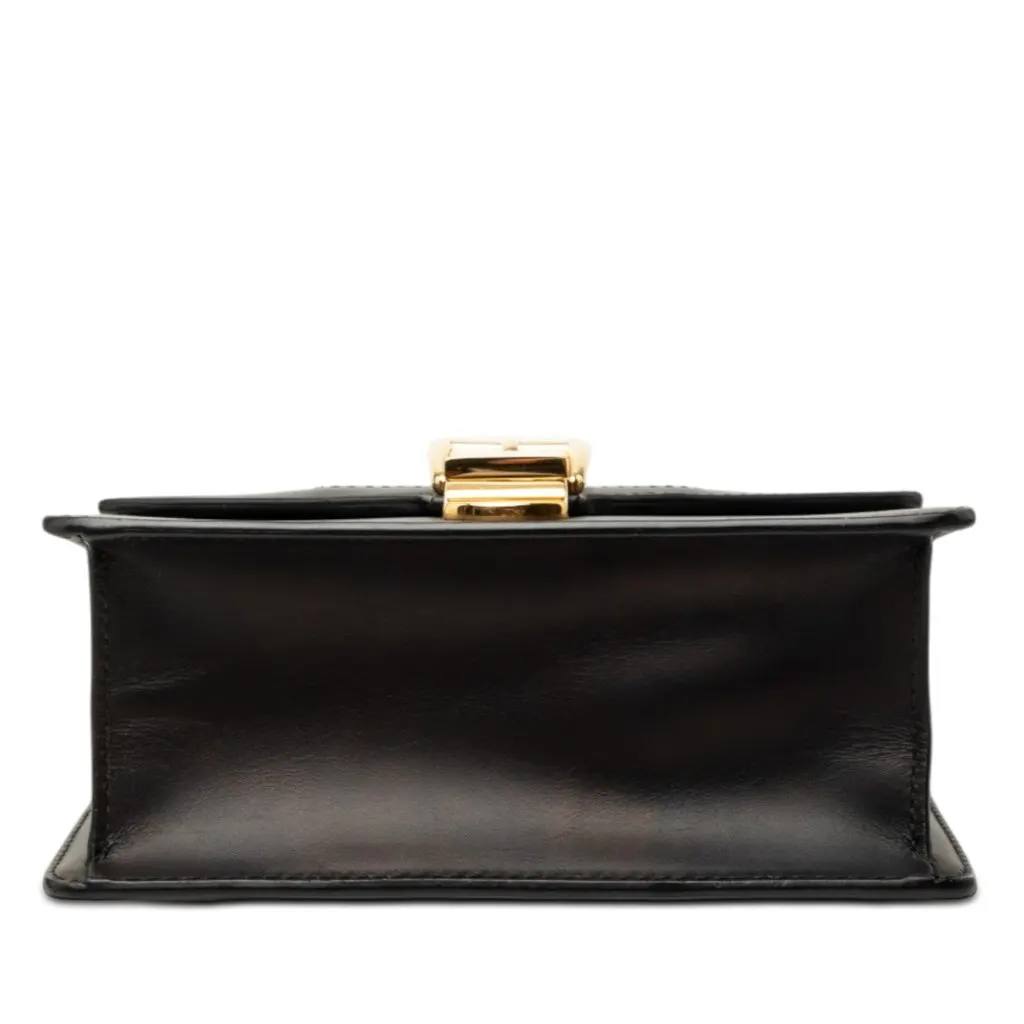 Gucci Mini Calfskin Web Sylvie Chain Satchel Black Leather Very good - Inside View