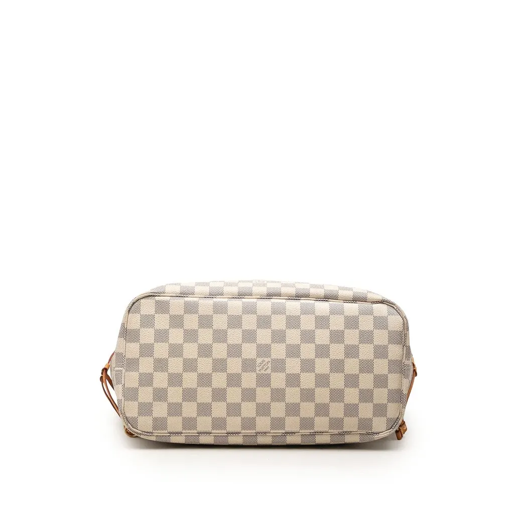 Louis Vuitton Damier Azur Neverfull MM White Canvas Very good - Inside View