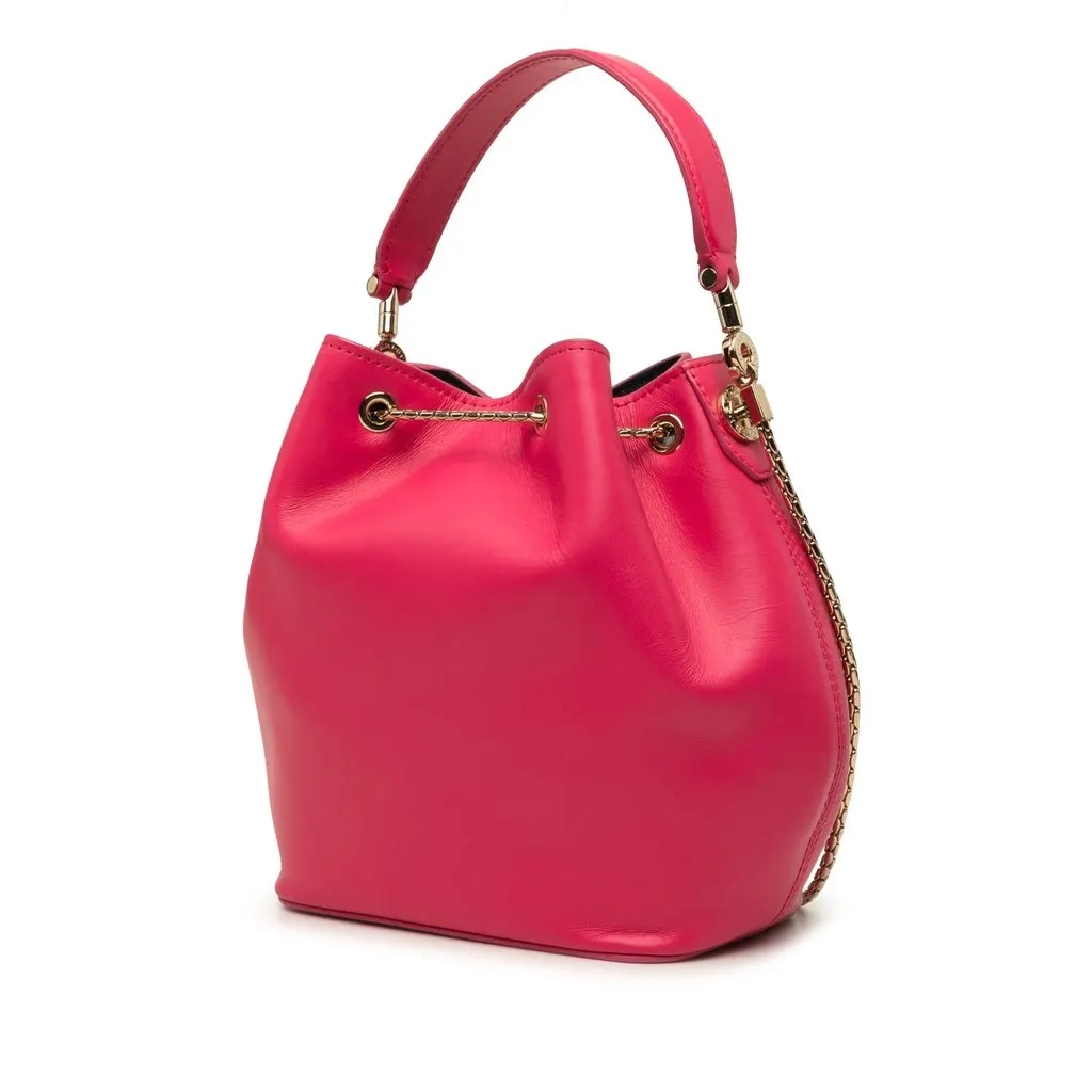 Bvlgari Leather Serpenti Forever Bucket Bag Pink Leather Very good - Back View