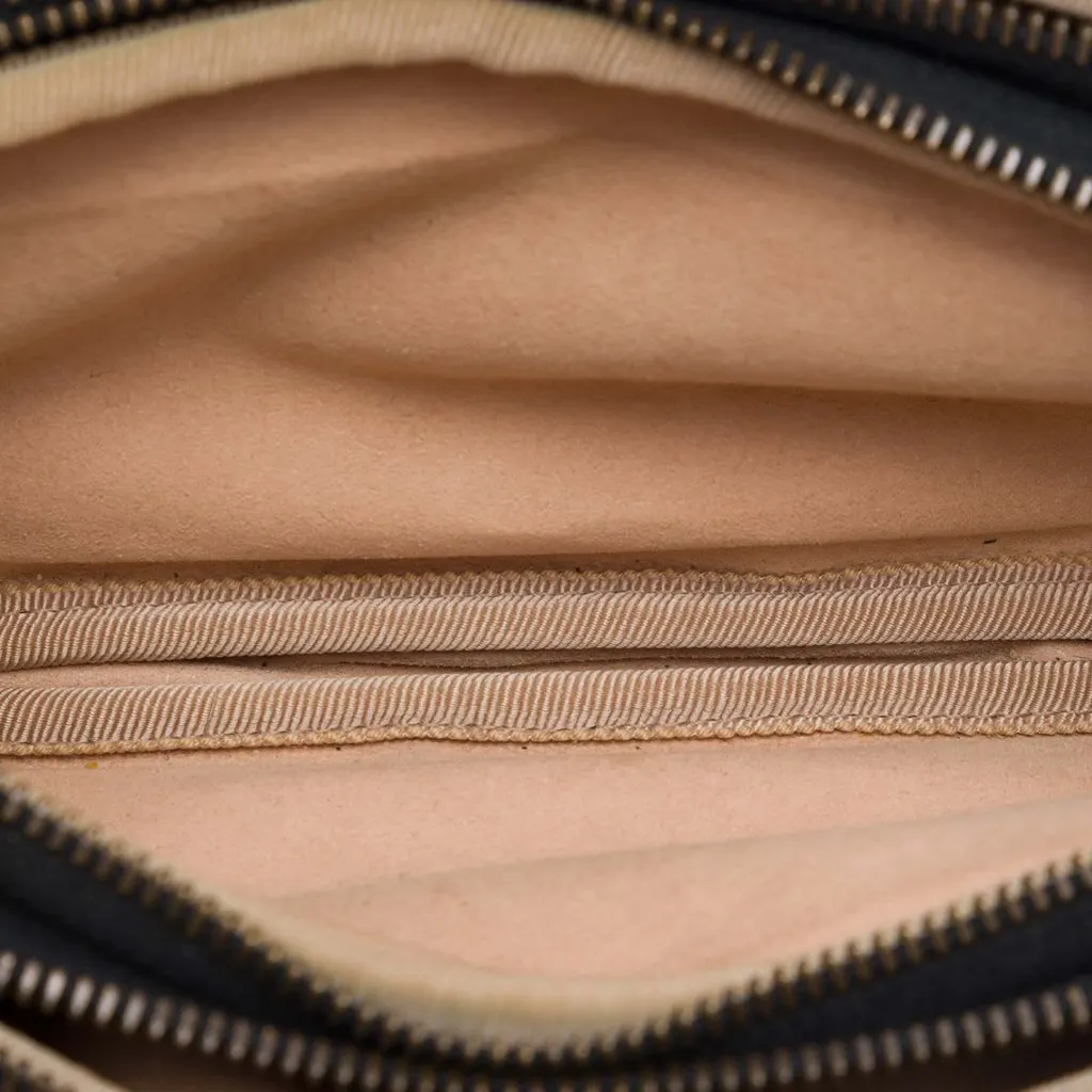 Gucci Mini GG Marmont Matelasse Leather Triple Zip Crossbody Black Leather Very good - Model View