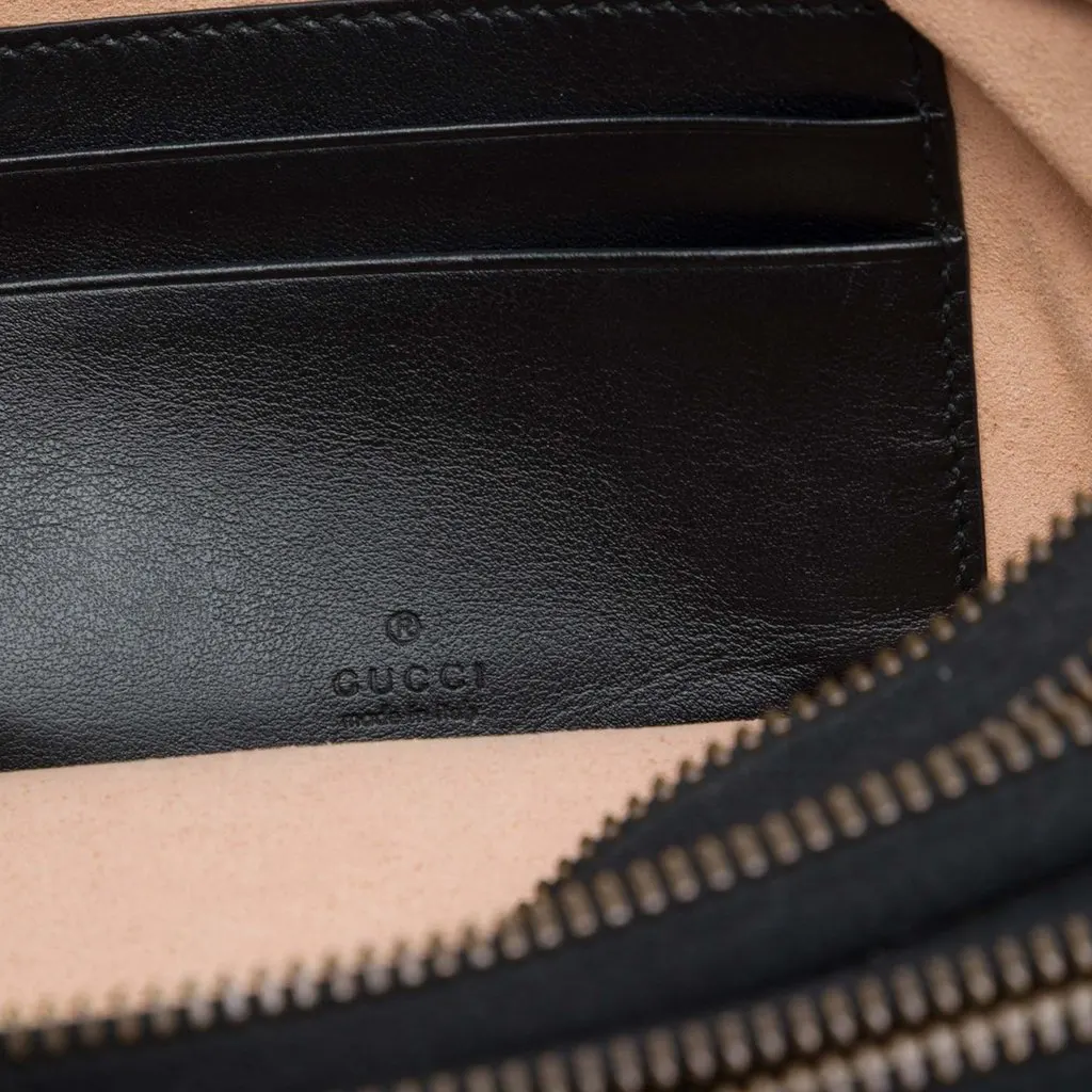 Gucci Mini GG Marmont Matelasse Leather Triple Zip Crossbody Black Leather Very good - Box View