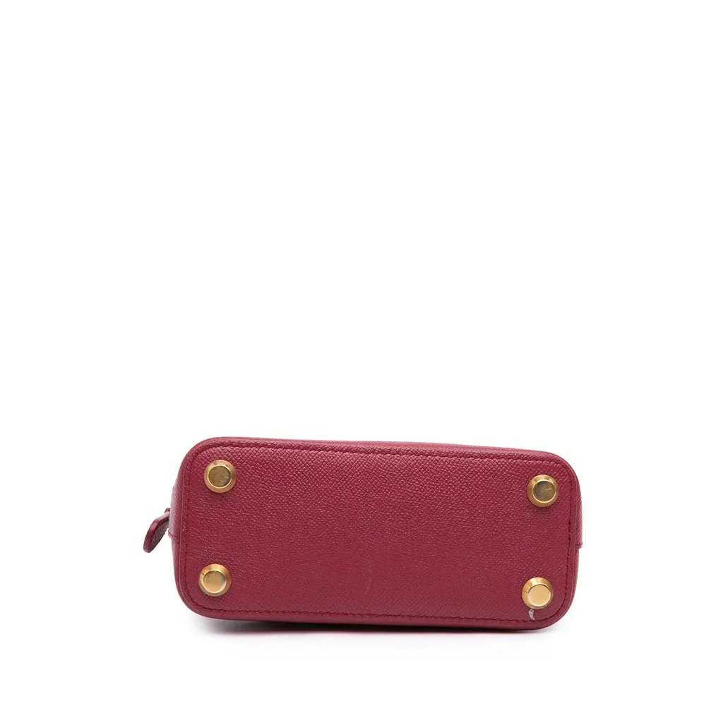 Balenciaga Grained Calfskin Logo Ville Top Handle Bag XXS Red Leather Very good - Inside View