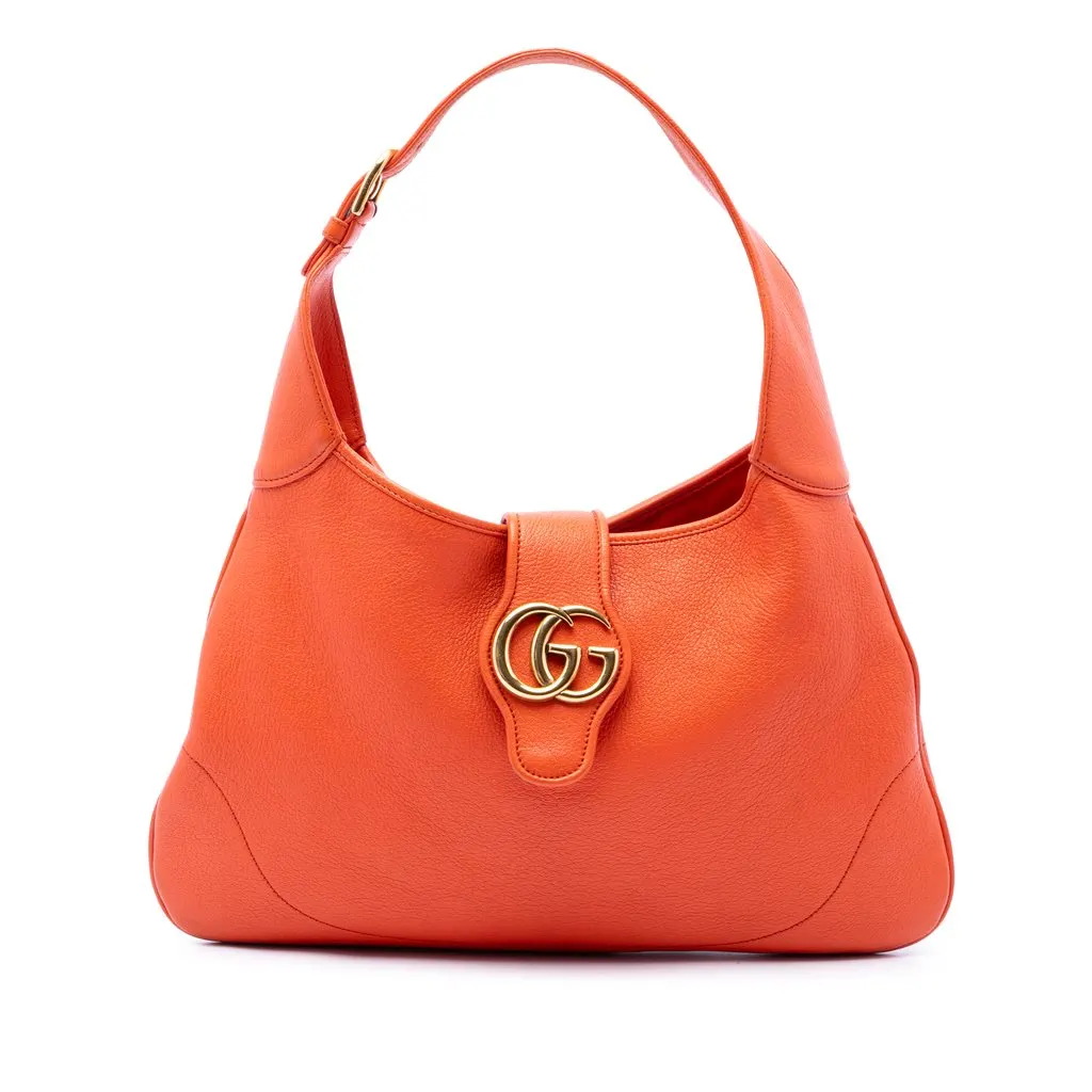 Gucci Medium Calfskin Aphrodite Crossbody Orange Leather Good - Front View