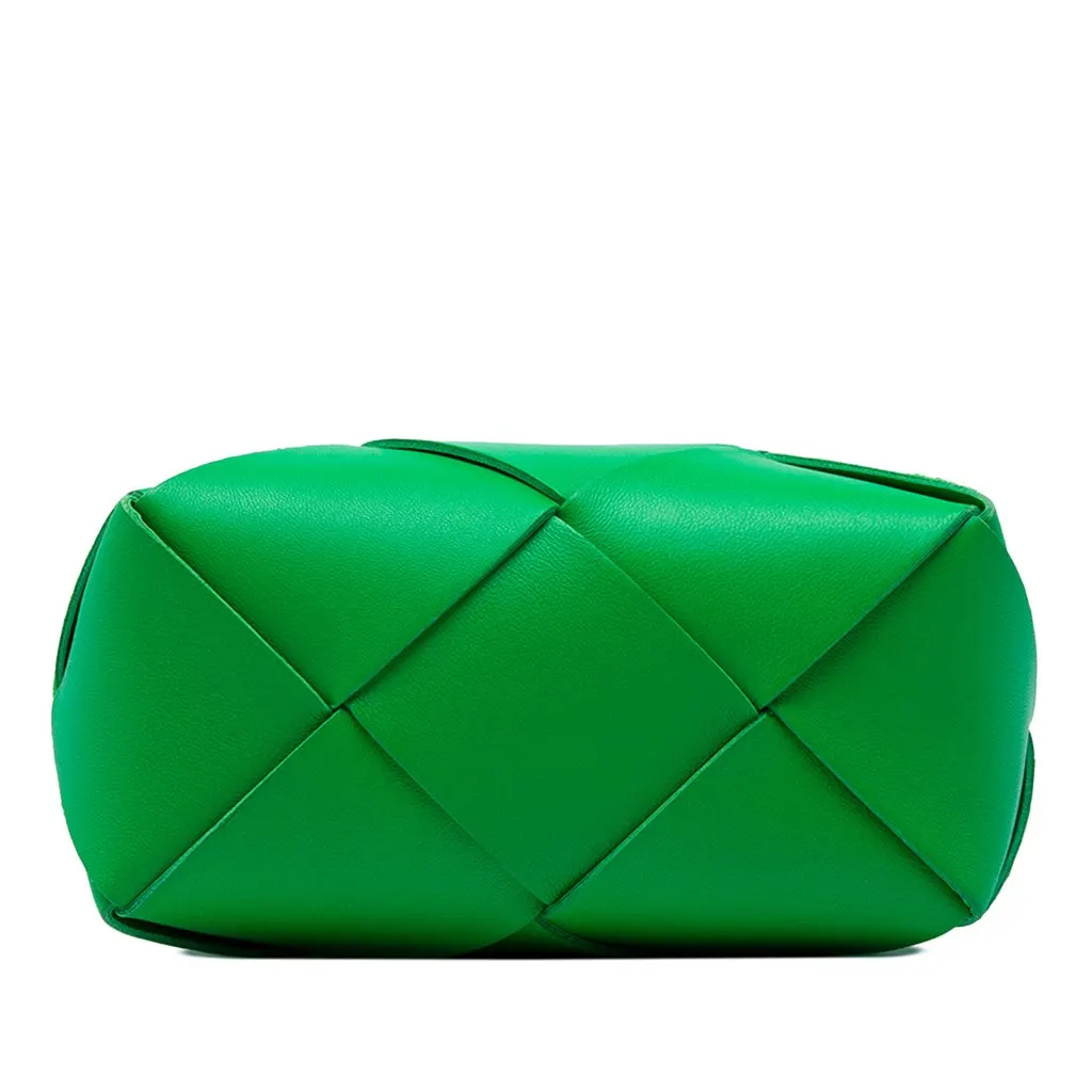 Bottega Veneta Mini Lambskin Intreccio Cassette Camera Bag Green Leather Very good - Inside View