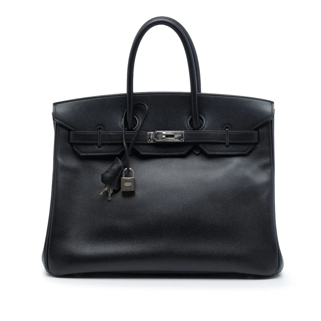 Hermès Togo Birkin Retourne 35 Black Leather Good - Front View