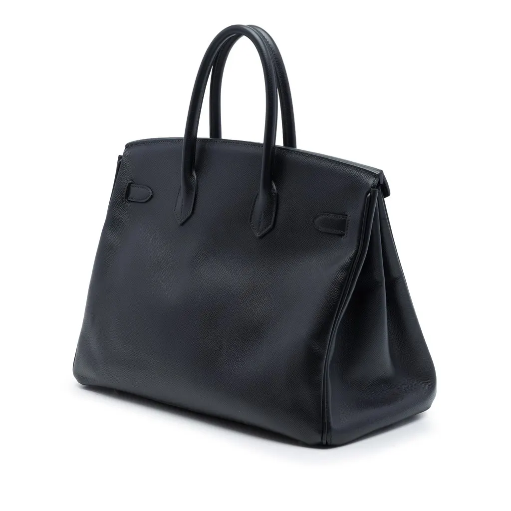Hermès Togo Birkin Retourne 35 Black Leather Good - Back View