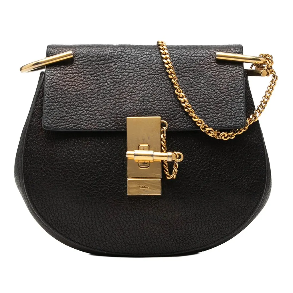 Chloé Mini Leather Drew Crossbody Black Leather Very good - Front View