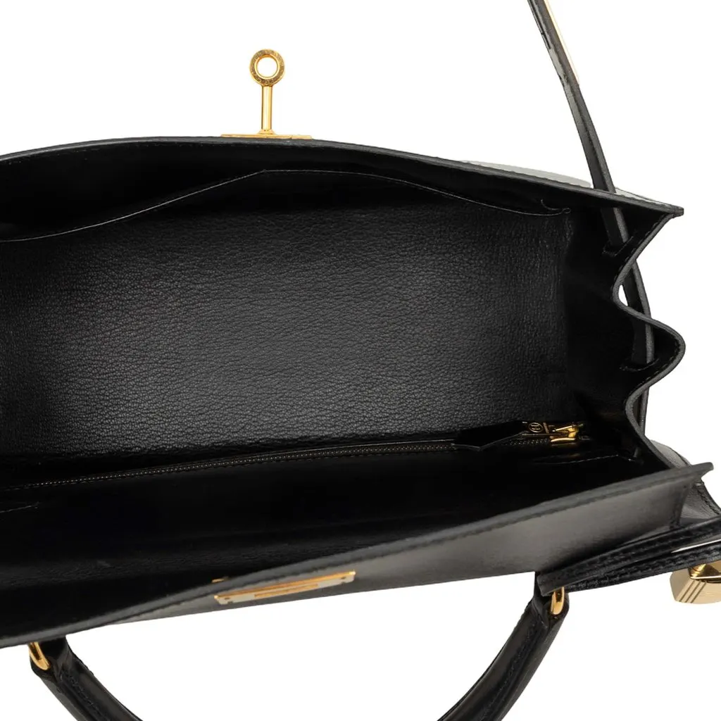 Hermès Box Calf Kelly Sellier 28 Black Leather Very good - Model View