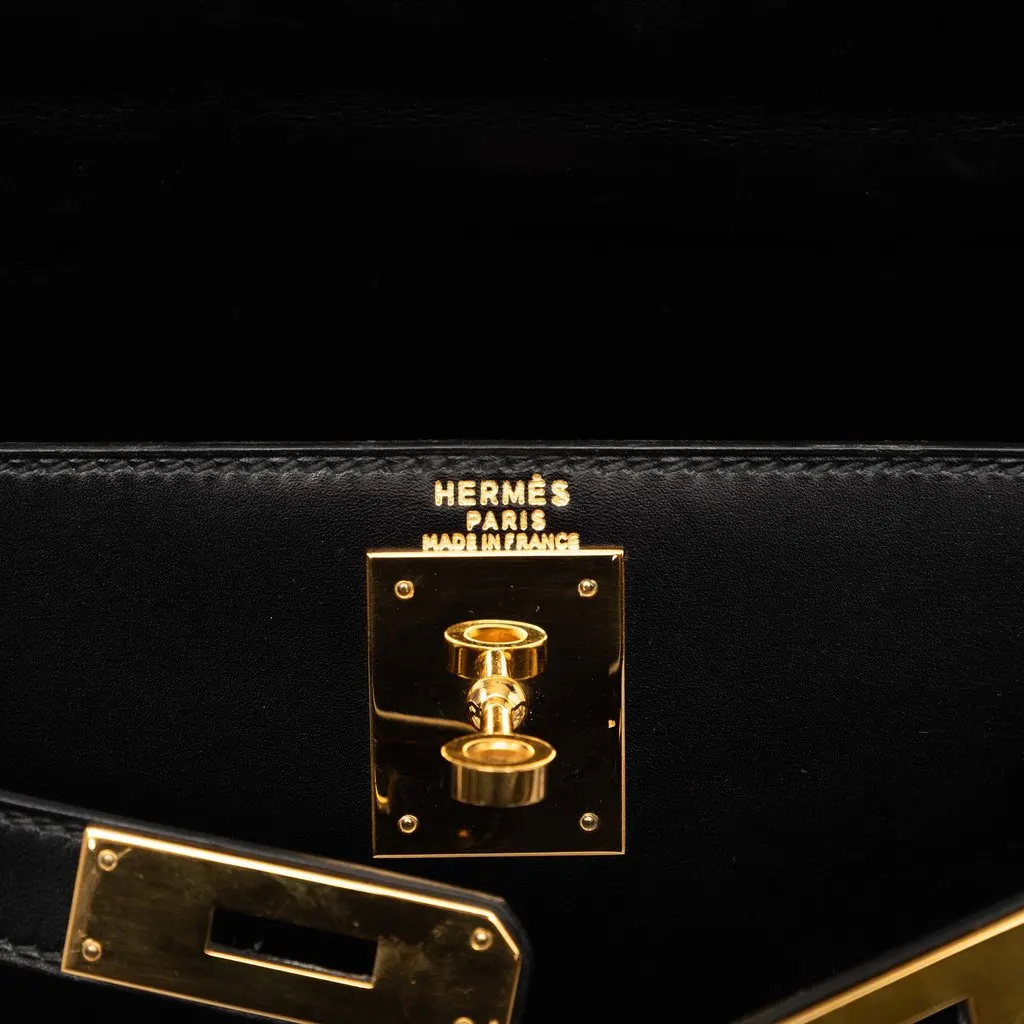 Hermès Box Calf Kelly Sellier 28 Black Leather Very good - Box View
