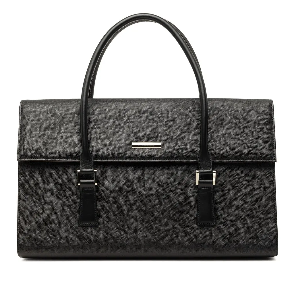 Burberry Leather Handbag Black Leather Very good - Front View