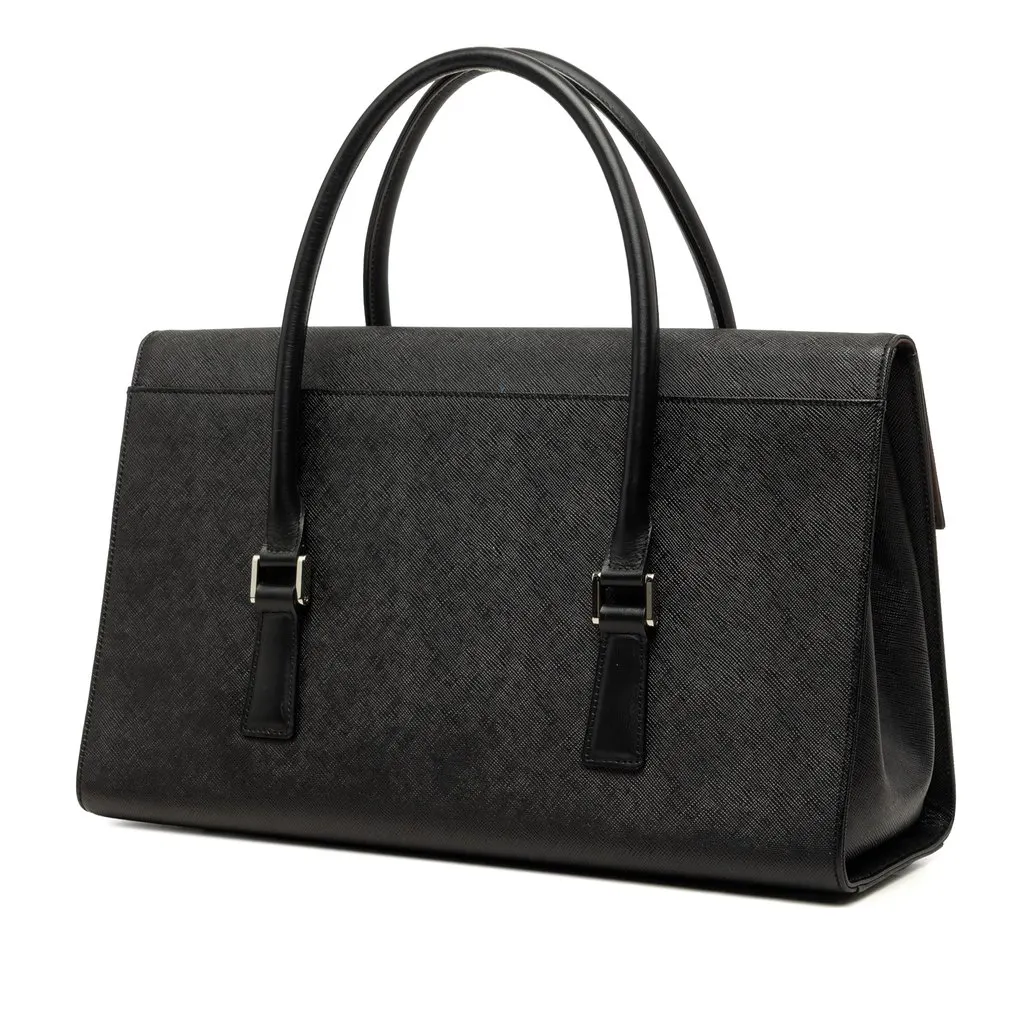Burberry Leather Handbag Black Leather Very good - Back View