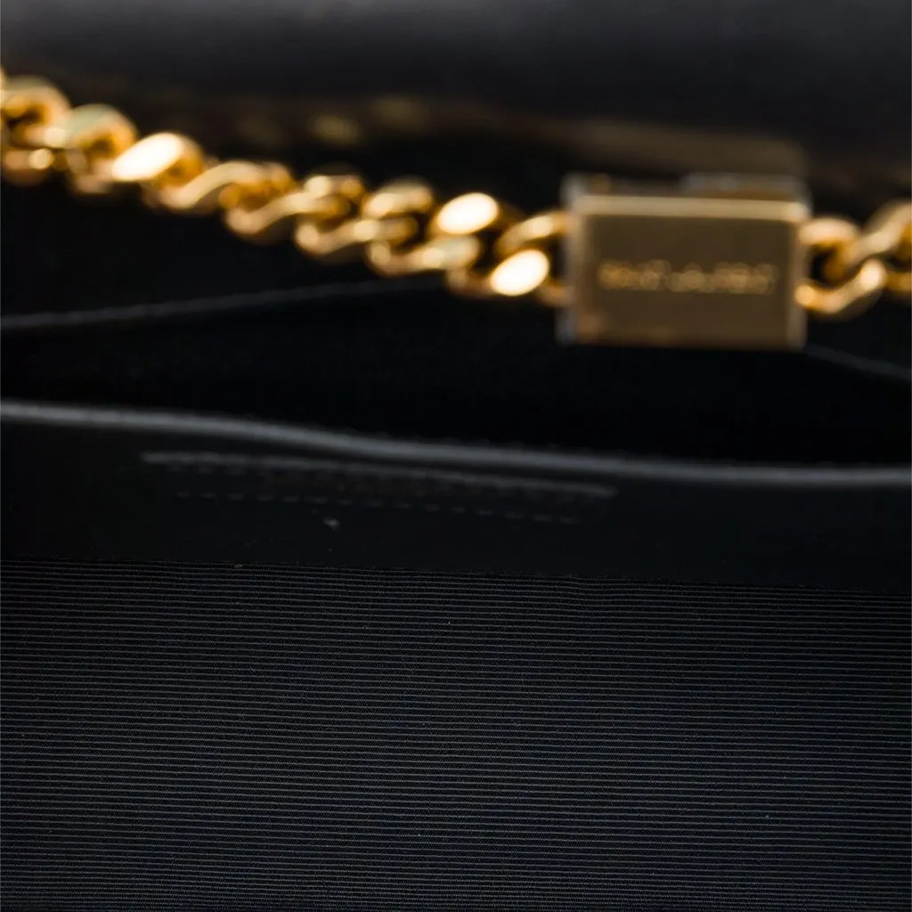 Saint Laurent Small Glitter Patent Kate Crossbody Blue Leather Very good - Model View