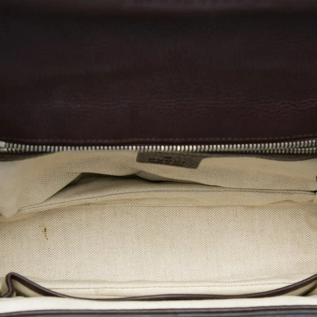 Gucci Medium GG Canvas New Bamboo Top Handle Bag Beige Canvas Very good - Model View