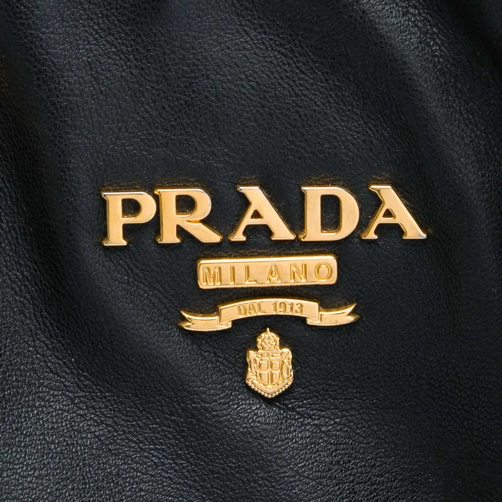 Prada Soft Calf Open Convertible Tote Black Leather Very good - Box View