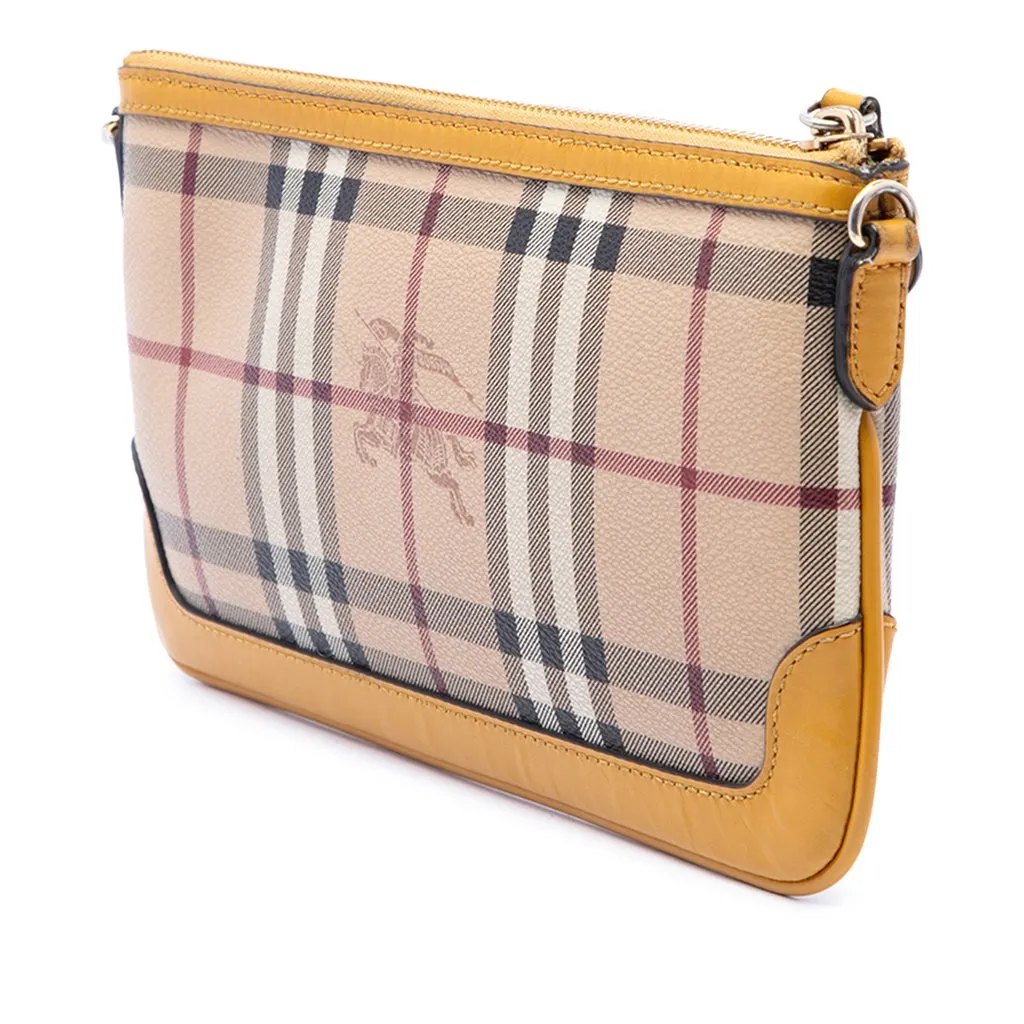 Burberry Haymarket Check Coated Canvas Peyton Crossbody Beige Canvas Very good - Back View