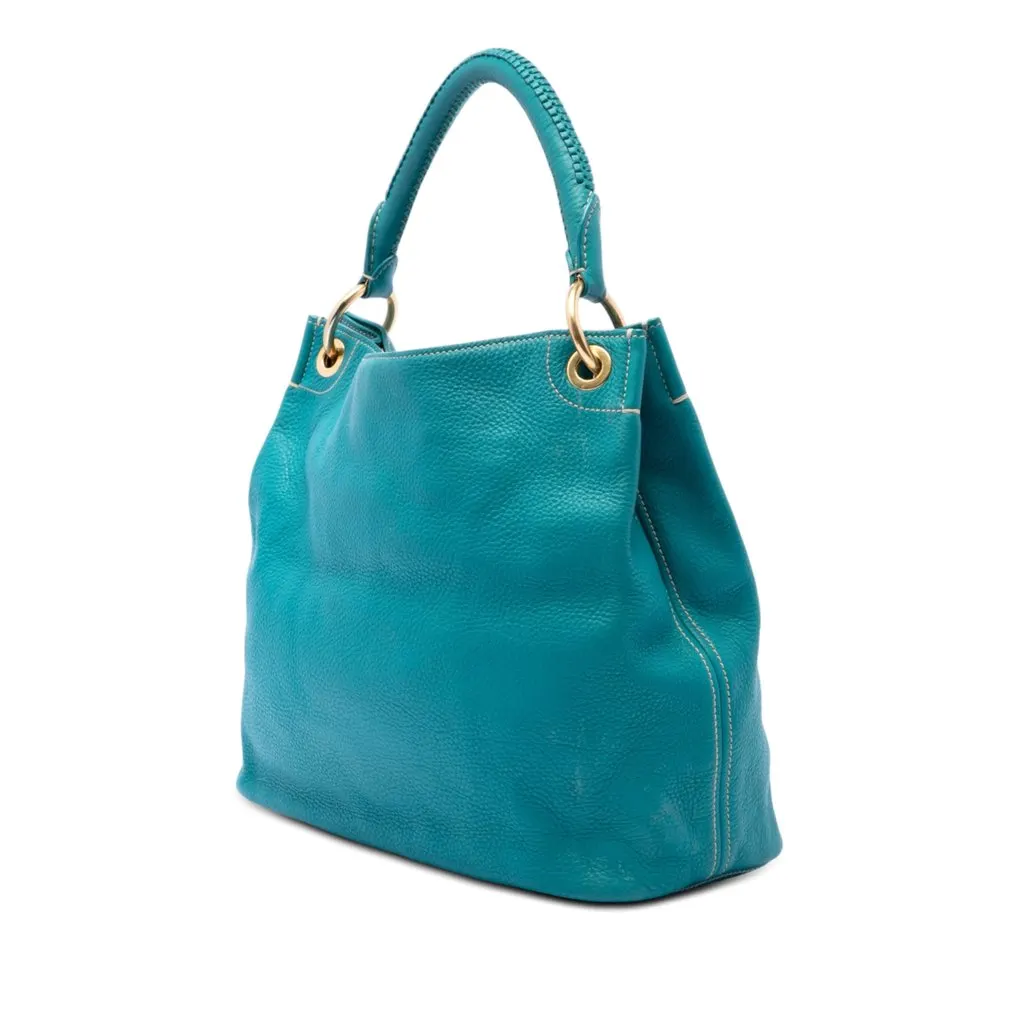 Prada Vitello Daino Hobo Blue Leather Very good - Back View