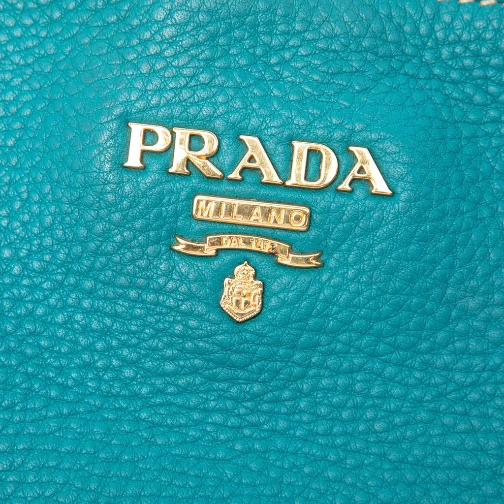 Prada Vitello Daino Hobo Blue Leather Very good - Box View