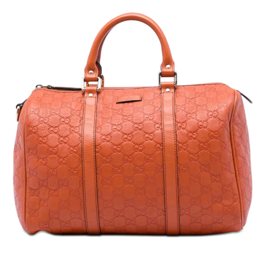Gucci Medium Guccissima Joy Boston Bag Orange Leather Very good - Front View