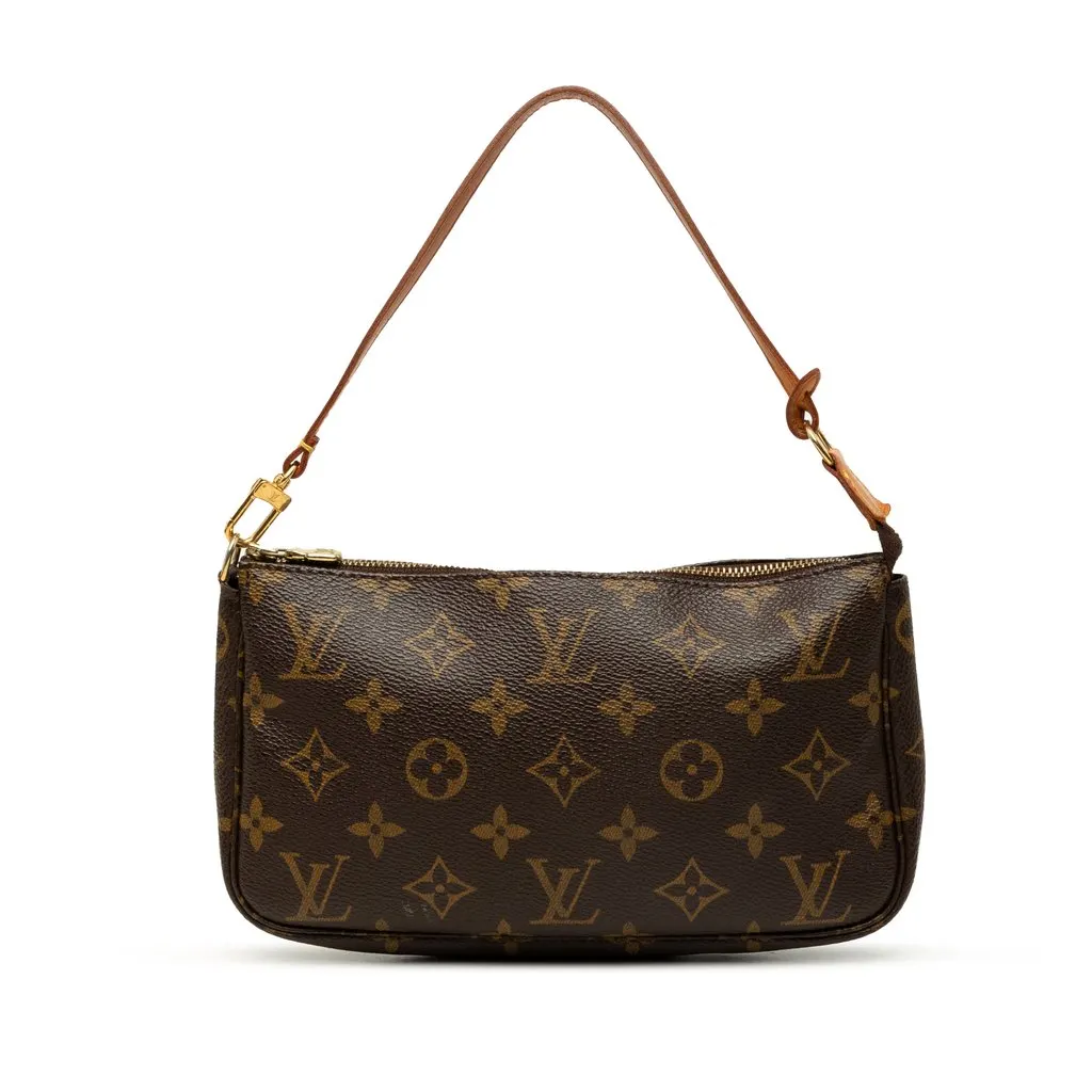 Louis Vuitton Monogram Pochette Accessoires Brown Canvas Good - Front View