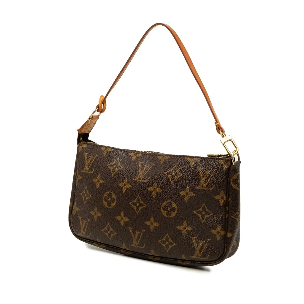 Louis Vuitton Monogram Pochette Accessoires Brown Canvas Good - Back View