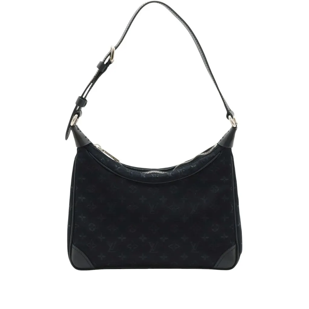 Louis Vuitton Monogram Mini Satin Boulogne Black Very good - Front View