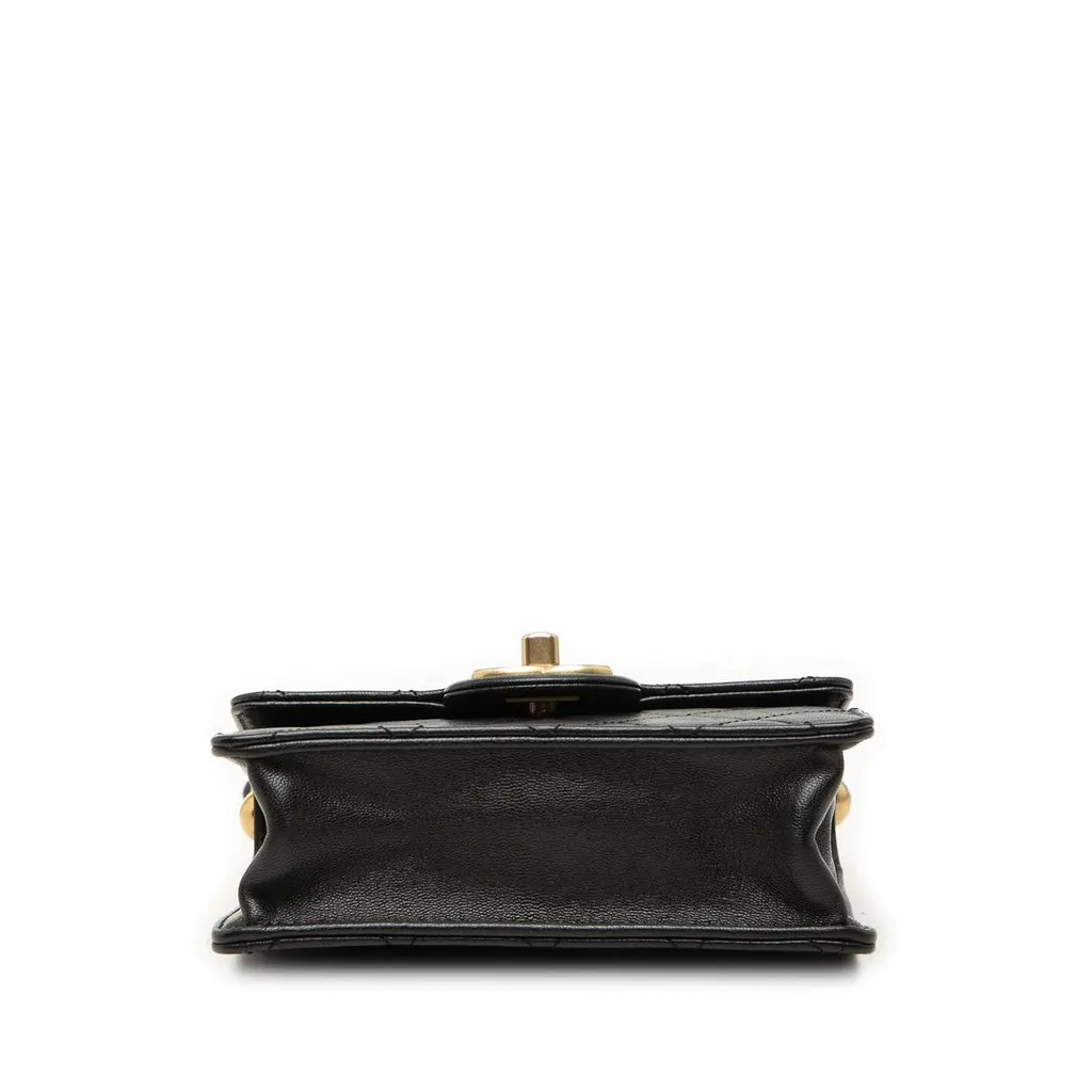 Chanel Small Lambskin Chic Pearls Flap Black Leather Very good - Inside View