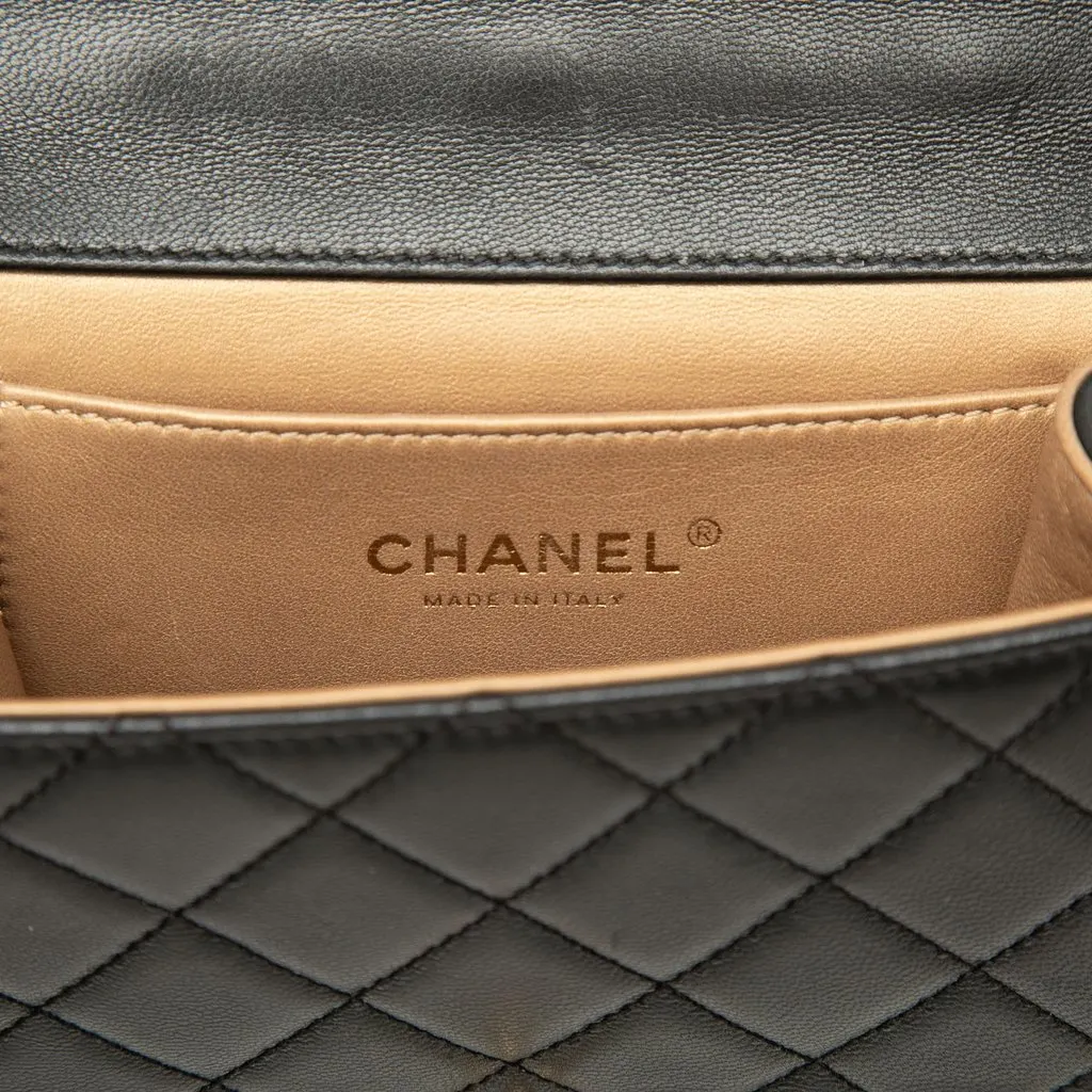 Chanel Small Lambskin Chic Pearls Flap Black Leather Very good - Box View