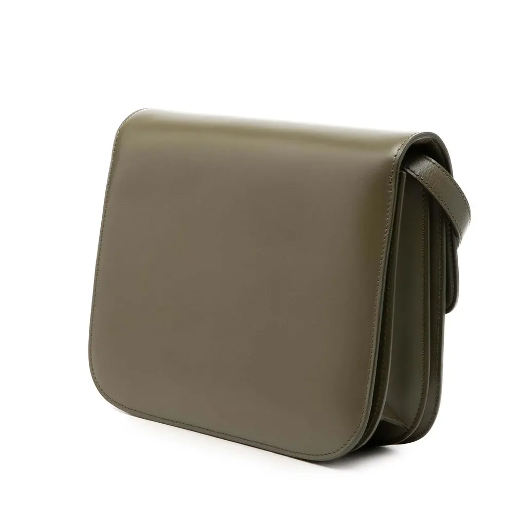 Celine Medium Calfskin Classic Box Green Leather Very good - Back View