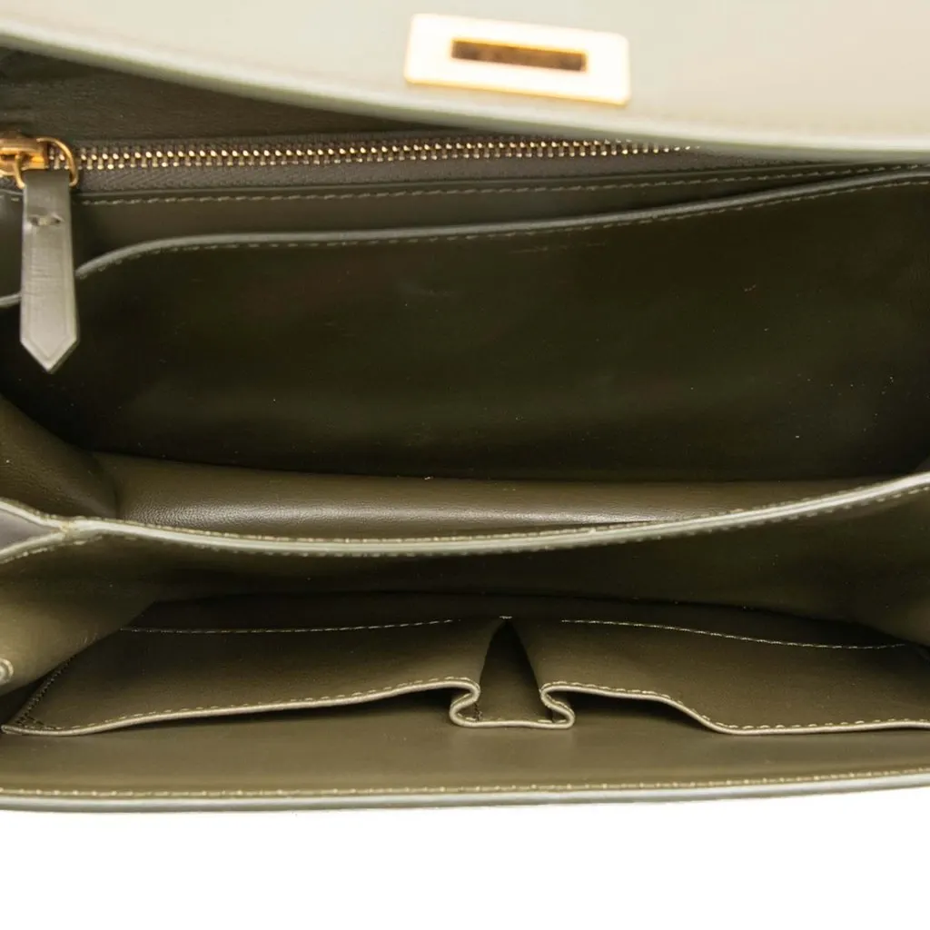Celine Medium Calfskin Classic Box Green Leather Very good - Model View