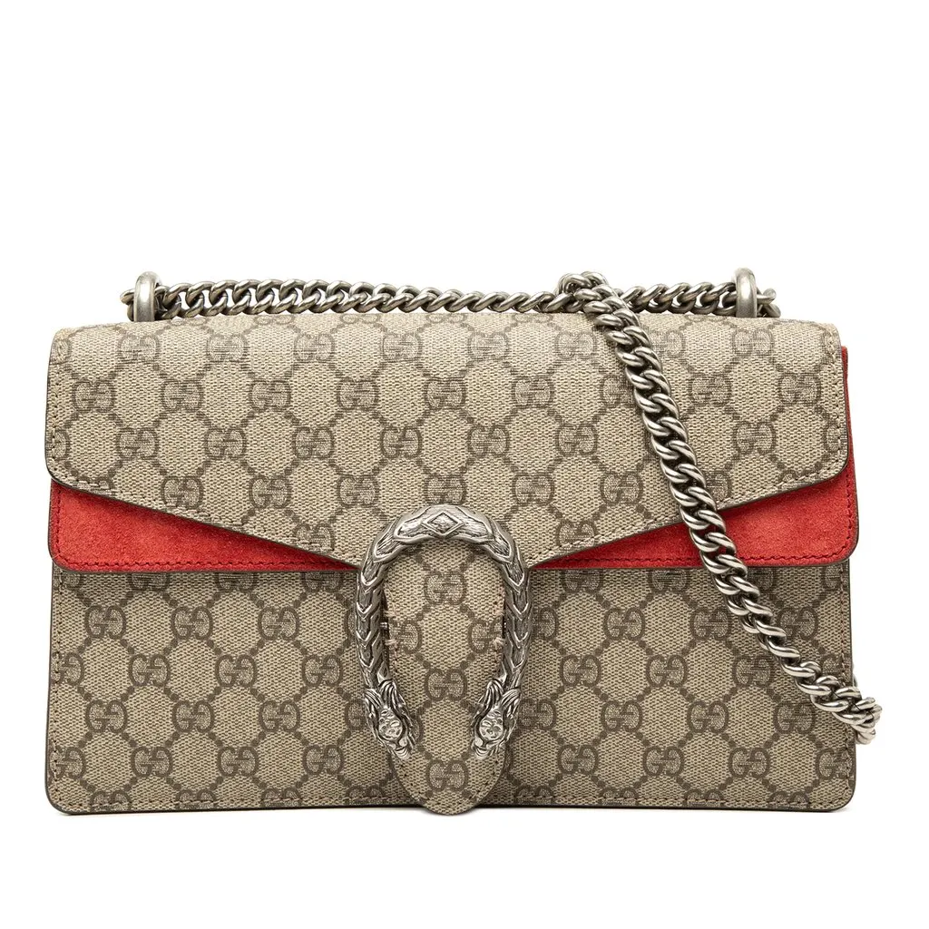 Gucci Medium GG Supreme Dionysus Shoulder Bag Beige Canvas Very good - Front View