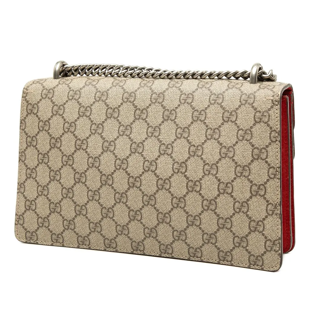 Gucci Medium GG Supreme Dionysus Shoulder Bag Beige Canvas Very good - Back View