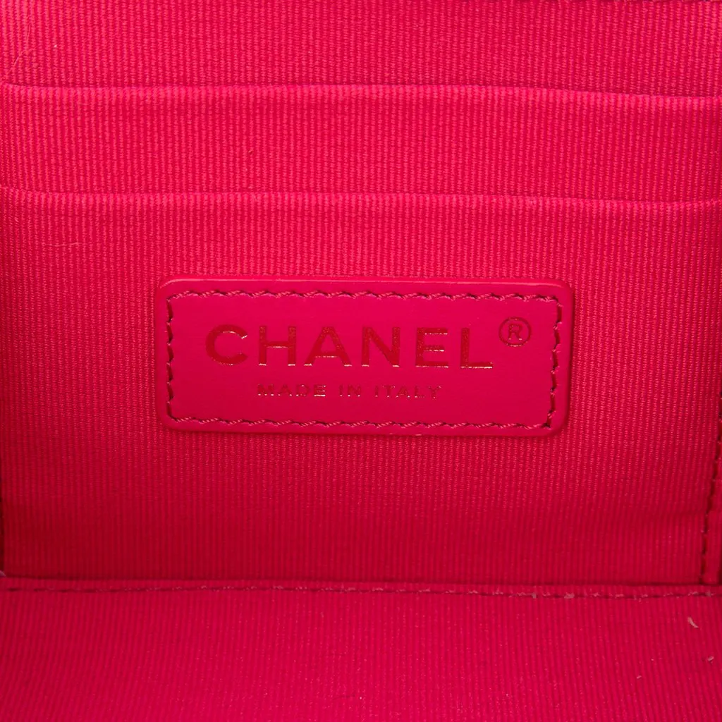 Chanel CC Quilted Calfskin Vanity Case with Chain Black Leather Very good - Box View