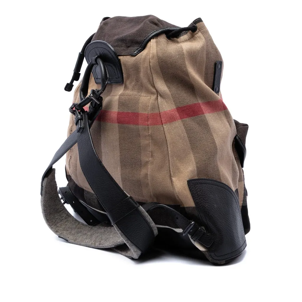 Burberry Mega Check Canvas Korbin Backpack Brown Good - Back View