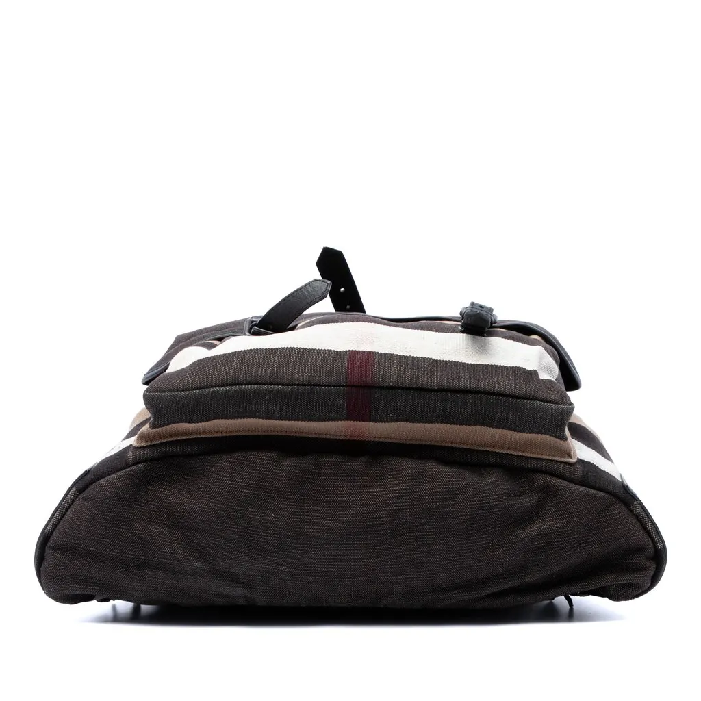 Burberry Mega Check Canvas Korbin Backpack Brown Good - Inside View