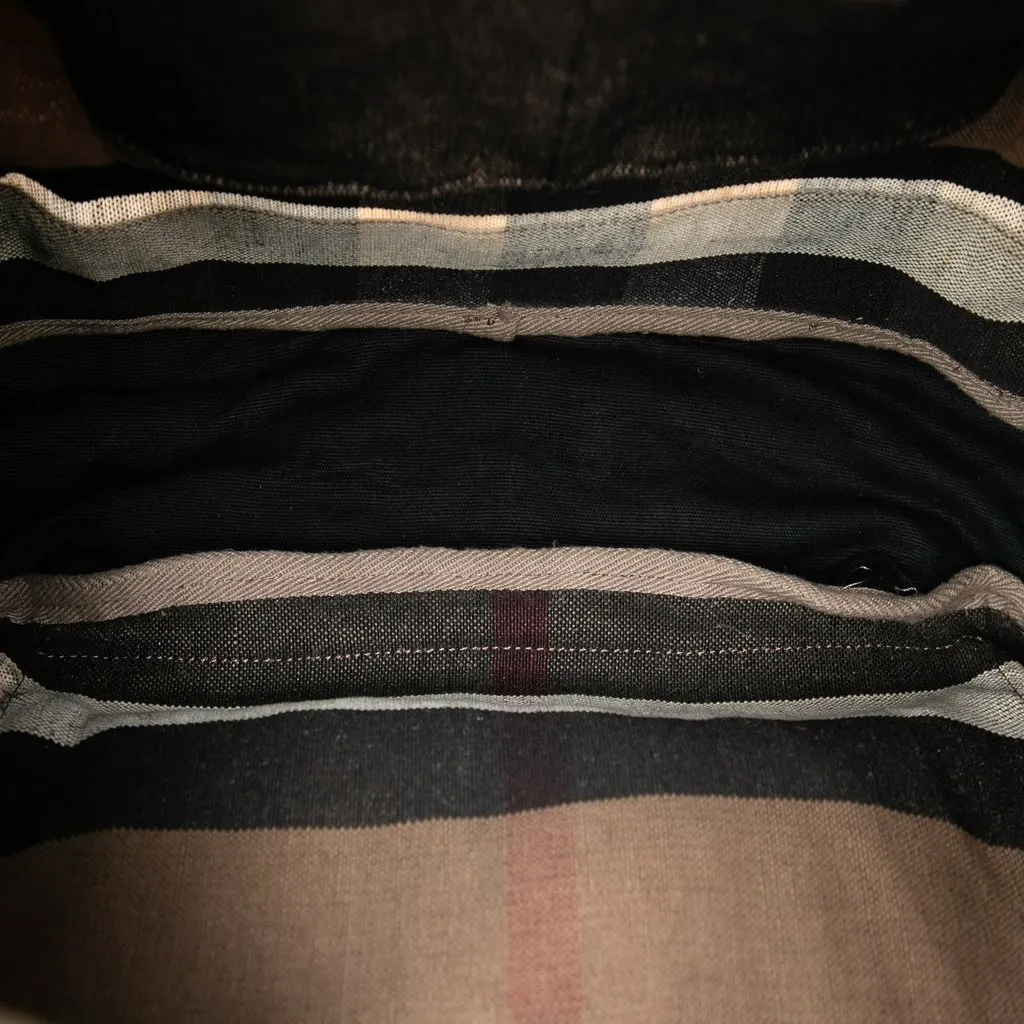 Burberry Mega Check Canvas Korbin Backpack Brown Good - Model View