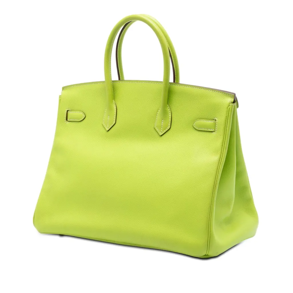 Hermès Epsom Candy Verso Birkin Retourne 35 Green Leather Very good - Back View