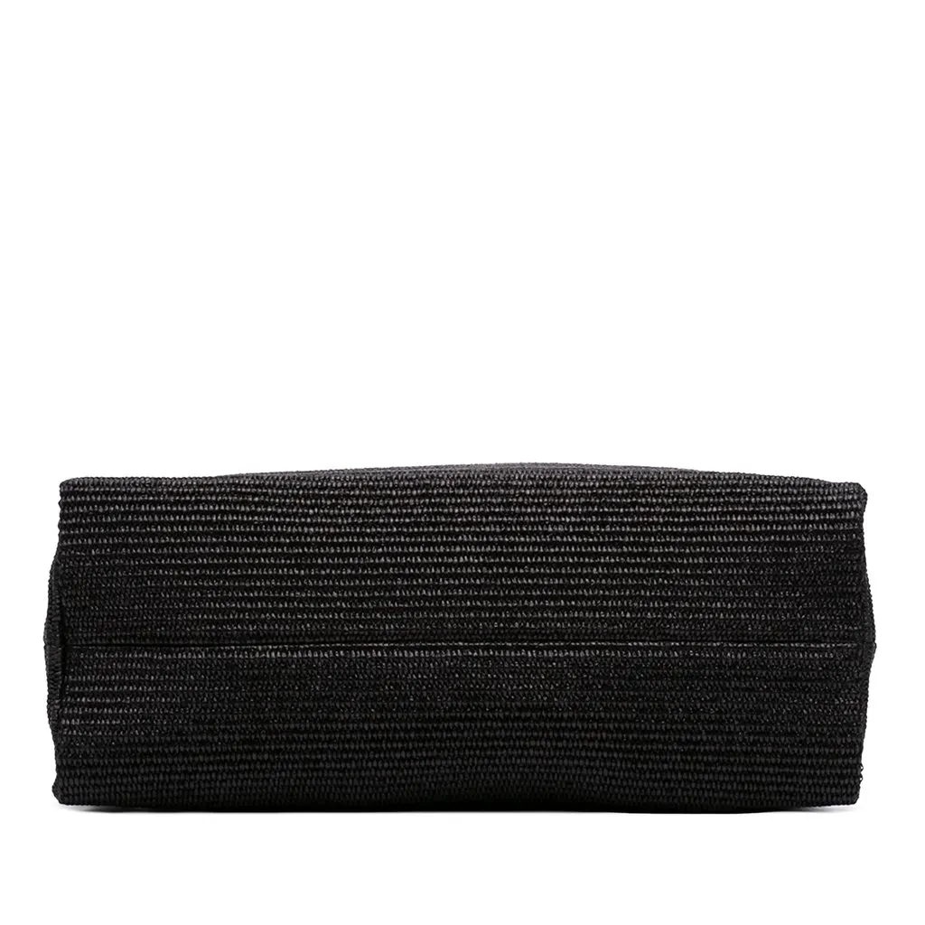 Marni Raffia Effect Nylon Embroidered Logo North West Shopping Tote Black Very good - Inside View