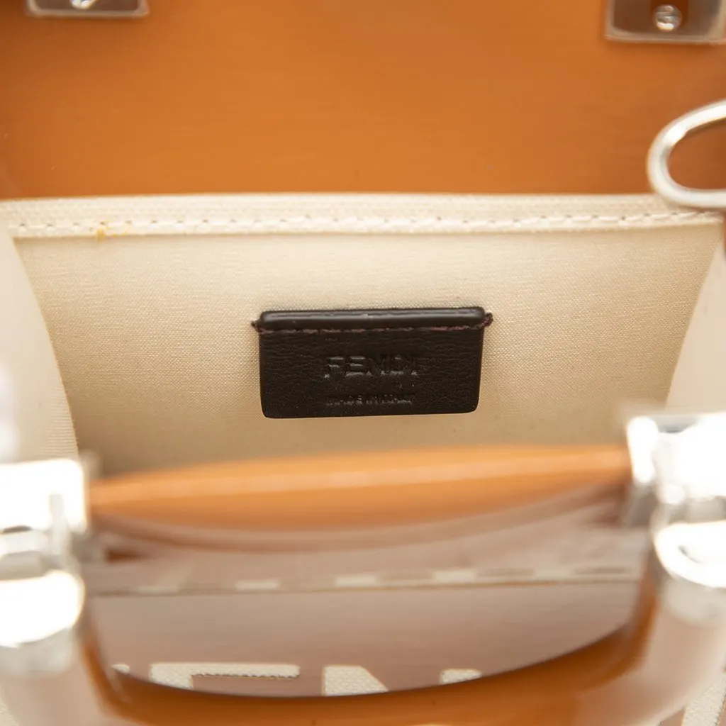 Fendi Mini Patent and Canvas Sunshine Shopper Tote Brown Leather Very good - Box View