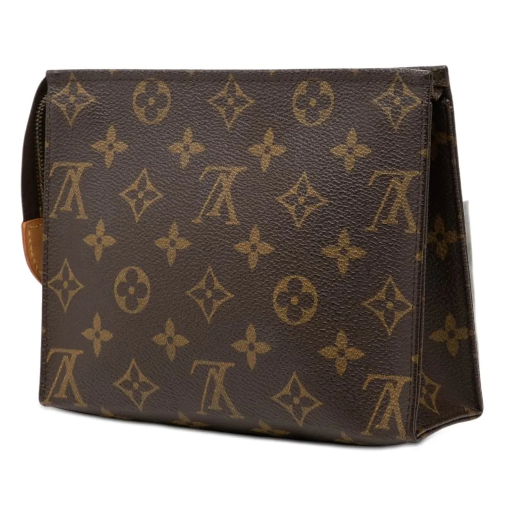 Louis Vuitton Monogram Toiletry Pouch 19 Brown Very good - Back View