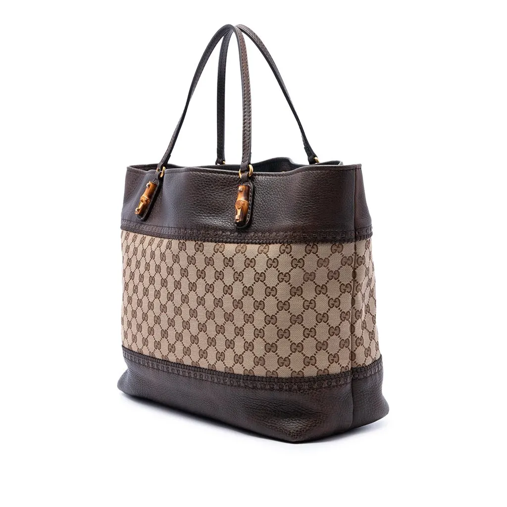 Gucci Large GG Canvas Laidback Crafty Tote Beige Canvas Very good - Back View