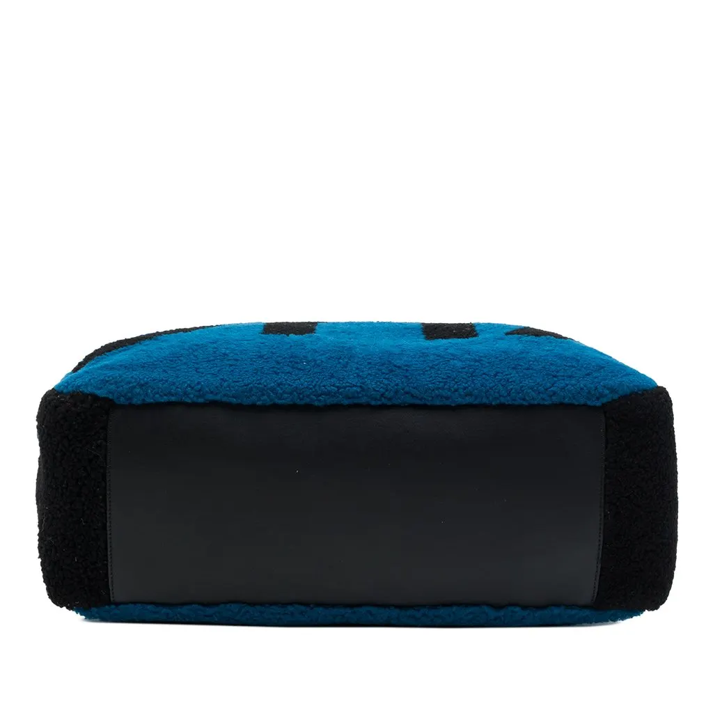 Chanel Medium Shearling and Calfskin Deauville Shopping Tote Blue Fur Very good - Inside View
