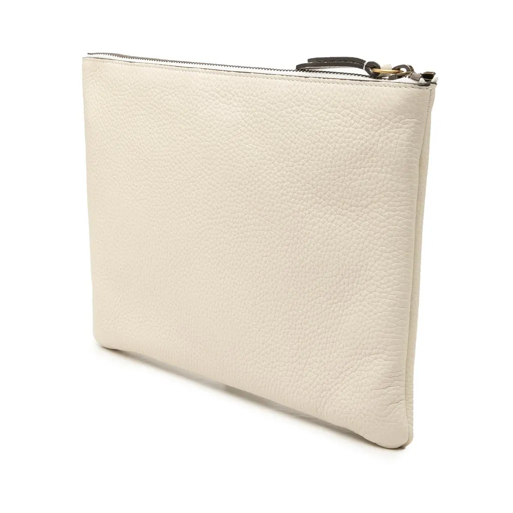 Gucci Calfskin Blind For Love Clutch White Leather Very good - Back View