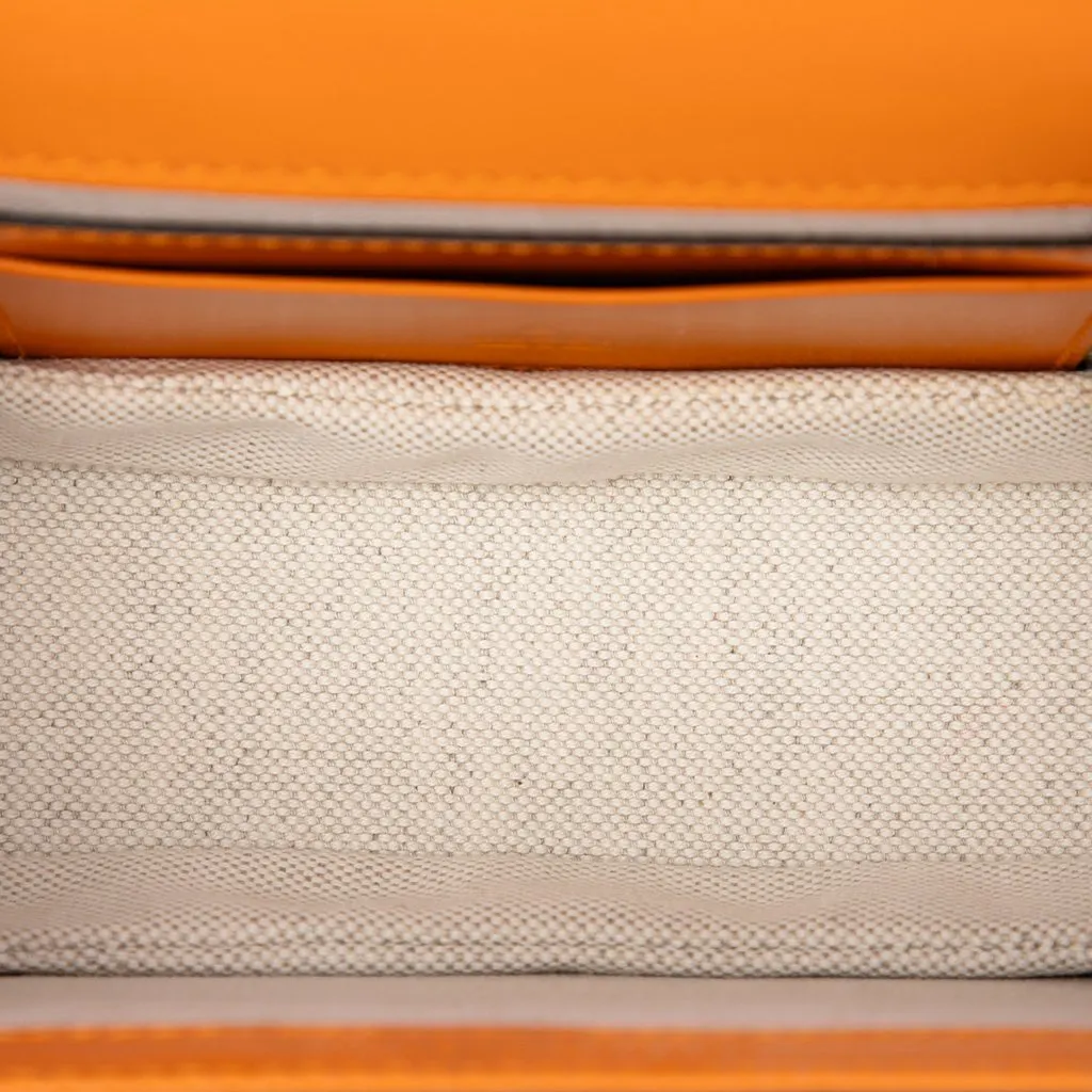 Gucci Mini Calfskin Web 1947 Bamboo Top Handle Bag Orange Leather Very good - Model View