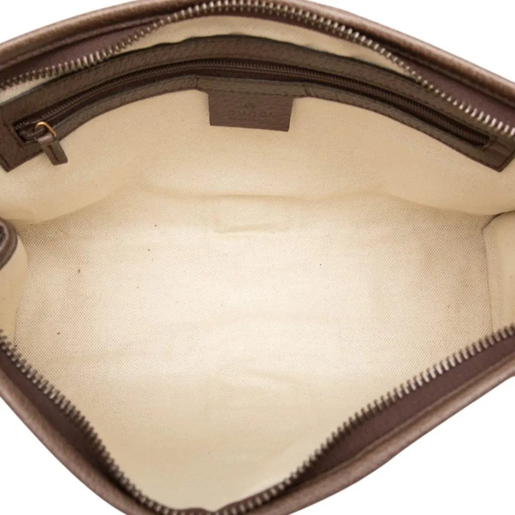Gucci GG Supreme Web Ophidia Clutch Beige Canvas Very good - Model View