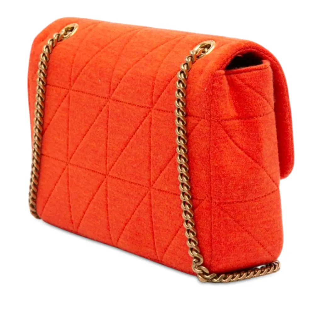 Saint Laurent Medium Jersey Wool Patchwork Jamie Crossbody Orange Very good - Back View