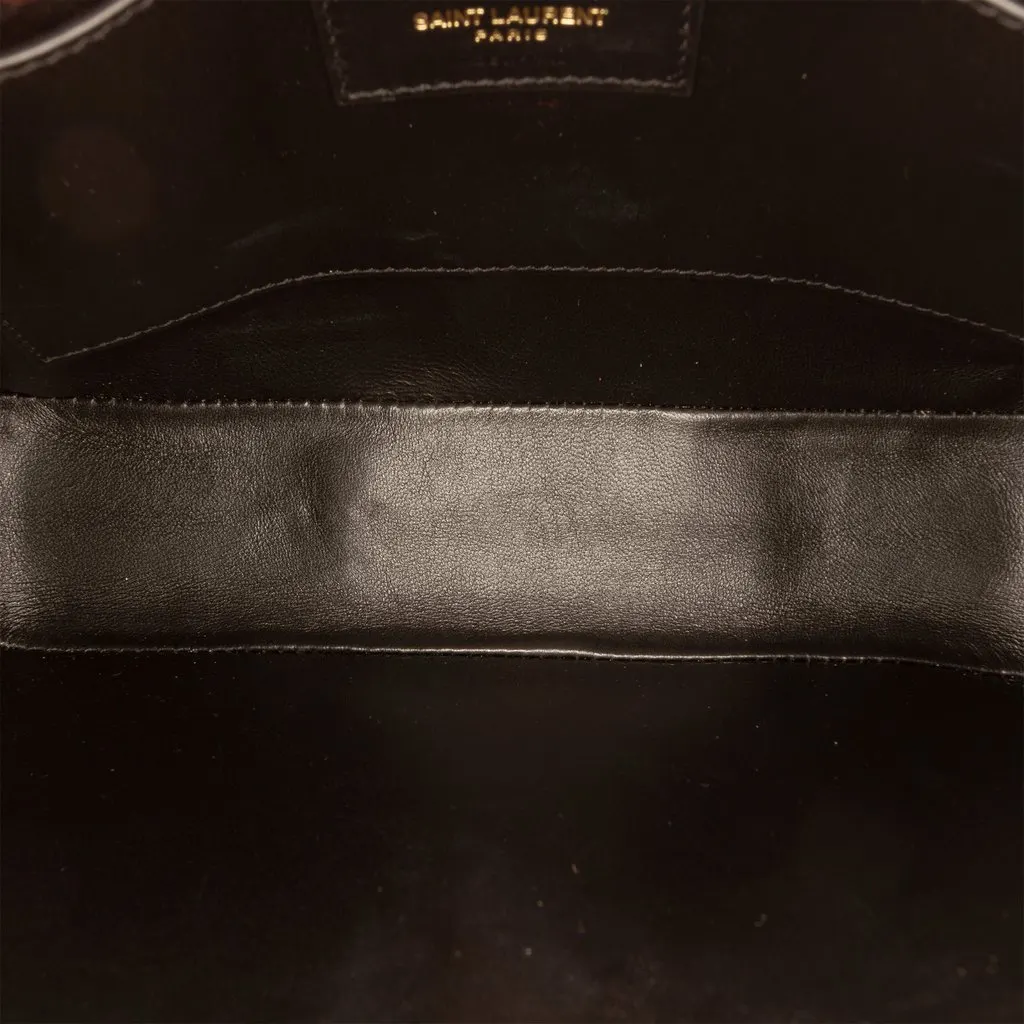 Saint Laurent Medium Jersey Wool Patchwork Jamie Crossbody Orange Very good - Model View