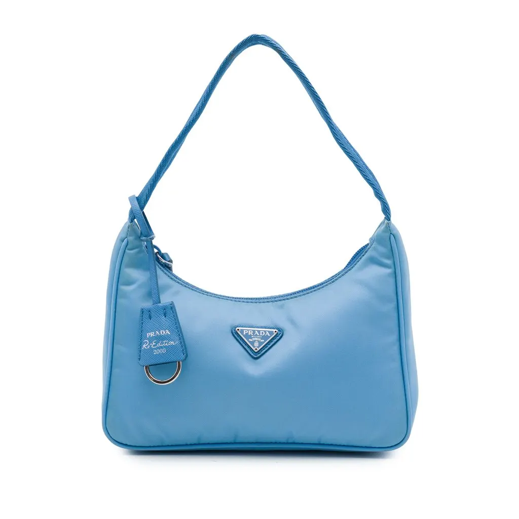 Prada Mini Tessuto Re Edition 2000 Shoulder Bag Blue Polyamide Very good - Front View