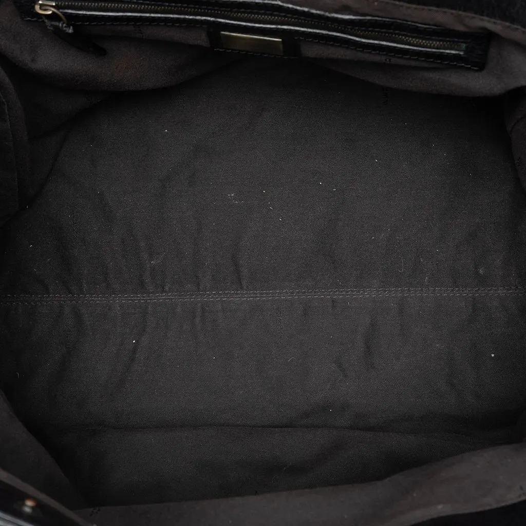 Fendi Large Zucca Velvet Etniko Du Jour Handbag Black Very good - Model View