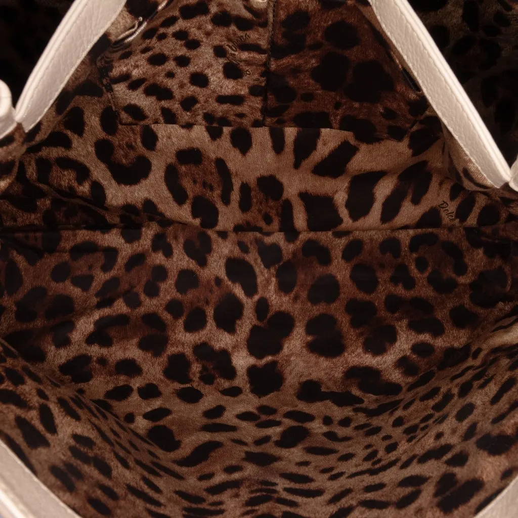 Dolce & Gabbana Large Pebbled Leather Miss Sicily Satchel Brown Leather Very good - Model View